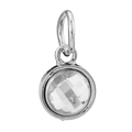 Elegante zilveren hanger met ronde heldere edelsteen voor DIY-armband bedeltjes - Helder kristal met zilveren lus (010)