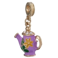 Purple teapot charm with yellow flowers and inlaid rhinestones for bracelets - Purple Drip Oil Teapot Pendant (45)