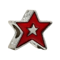 Ciondolo a stella per bracciali fai-da-te in argento con smalto rosso vibrante - Stella Argento Rossa / taglia standard