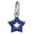 Ciondolo a stella con zirconi blu intenso in finitura argento per bracciali DIY - Ciondolo Stella a Cinque Punte con Pavé (032)