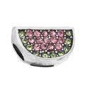 Watermelon slice charm with pink and green crystals for DIY bead bracelets - Watermelon Slice Multicolor Rhinestone Style (17) / 17