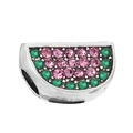 Colorful watermelon charm bead with pink and green crystals for DIY jewelry making - Watermelon Shape Pink Green Charm Style (16) / 16