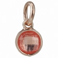 Roségouden ronde kristallen hanger met gefacetteerde oranje steen voor DIY sieraden - Oranjerood kristal roségouden lus (025)
