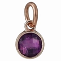 Amethist kristallen hanger in roségouden zetting voor DIY-armbanden en kettingen - Paars kristal roségouden lus (026)