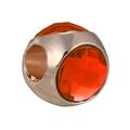 DIY bedel met oranje gefacetteerde kristallen en zilveren frame voor armbanden - Oranje kristal roségouden kraal (028)