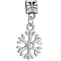 Silberner Schneeflocken-Anhänger mit schillerndem Kristall für DIY-Schmuck - Silber Bunter Stein Schneeflocke (029)