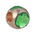 Roségouden libelle bedeltje met groene facetkristallen voor doe-het-zelf sieraden - Groen kristal roségouden kraal (030)