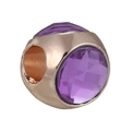 Roségouden bolvormige kraal met facetgeslepen paarse kristallen voor DIY-armbanden - Paars kristal roségouden kraal (031)