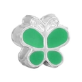 Ciondolo a farfalla verde in metallo argentato con smalto per bracciali fai-da-te - Stile Farfalla Verde (004)