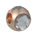Roségouden bolvormige bedel met facetgeslepen kristallen voor DIY-armbanden - Helder kristal roségouden kraal (035)