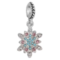 Winter-Schneeflocken-Charm mit blauen und rosa Kristallen für DIY-Armbänder und Ketten - Winter Vierfarben Schneeflocken-Charm (030)