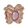 Roségold Schmetterlings-Charm mit rosa Kristall für Frühlingsstil-Armbänder - Roségold Hohler Rosa Edelstein Schmetterling Stil (035)