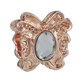 Roségold Schmetterlings-Charm mit hohlen Flügeln und Zirkon für DIY-Armbänder und Schmuck - Roségold Hohler Klarer Edelstein Schmetterling Stil (036)