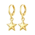 Eleganti orecchini a stella placcati in oro per donna dal design minimalista - Stile Stella / Oro