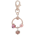 Porte-clés MOM or rose avec cœur en émail rose, breloque donut et pendentif infini - Style MAMA Cœur Infini / Or rose