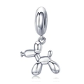 Polished silver balloon dog charm pendant for DIY bracelets and necklaces jewelry - Balloon Dog (002)