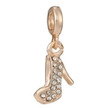 Rose gold high heel charm with micro-paved crystals for DIY bracelets and necklaces - Rose Gold Pave Heel (009)