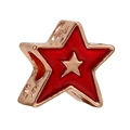 Ciondolo a stella in oro rosa con smalto rosso per bracciali e gioielli DIY - Stelle oro e rosse