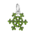 Funkelnder grasgrüner Kristall-Schneeflocken-Anhänger für DIY-Schmuck und Ketten - Silber Grün Pave Schneeflocke (009)