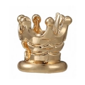 DIY golden crown charm bead for bracelets and necklaces made of polished metal alloy - Classic Golden Crown (013)
