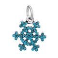 Funkelnder dunkelblauer Kristall Schneeflocke Anhänger in Silberoptik für DIY-Schmuck - Tiefblau Strass Schneeflocke (011)