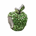 Appelbedel met groene kristallen voor DIY-armbanden voor dames en kinderen - Groene Pavé Appel (015)
