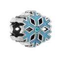 DIY Schneeflocken-Perle mit hellblauem Emaille und Zirkon für Armbänder - Himmelblau Emaille Schneeflocken-Perle (033)