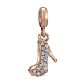 Rose gold high heel charm with sparkling crystals for DIY charm bracelets - Rose Gold Multi-Stone Heel (019)