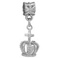 Silberner Kronen-Kreuz-Anhänger als Zubehör für DIY-Armbänder und Schmuck - Krone Kreuz Ganz Silber Stil (Z-016)