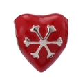 Roter Emaille Herzanhänger mit silberner Schneeflocke für DIY Schmuck Armbänder - Herzförmige Rote Schneeflocke (019)