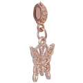 Charm papillon en or rose avec ailes évidées pour la création de bijoux et bracelets DIY - Papillon Ligne Creuse Or Rose (026)