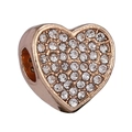 Sparkling rose gold heart charm with white zircon stones for DIY charm bracelets - Normal Specification / Rose Gold Pave Heart Style (28)
