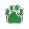 Ciondolo in argento con zampa di animale in smalto verde per bracciali e collane - Impronta Verde (029)
