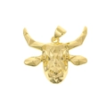 Detailed close-up of 18K gold plated bull head pendant with geometric faceted design - Geometric Origami Bull Pendant (D592-1)