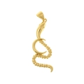 Colgante de serpiente y media luna bañada en oro de 18K con textura de escamas - Estilo Serpiente Luna Creciente (D211-1)