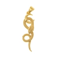 Colgante de serpiente y luna creciente de oro 3D con textura perlada y acabado pulido - Estilo Serpiente con Cuentas Luna (D211-2)