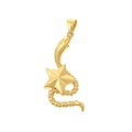 Detalle macro del colgante de serpiente bañada en oro 18K con una estrella 3D - Estilo Serpiente Enrollada Alrededor de una Estrella (D211-15)