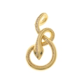 Detalle de colgante de serpiente con pavé de circonitas y ojos de gemas verdes - Estilo Serpiente Totalmente Pavimentado de Circonitas (D211-17)