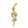 S-shaped golden snake pendant with colorful gemstones and sparkling zircons for necklaces - Multicolor Marquise Zirconia Snake Style (D436)