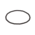 Polished dark grey beaded bracelet for women in 18K gold plated minimalist style - SL04-Black