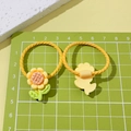 Élastiques à cheveux fleurs de tournesol jaune et orange pour filles avec liens spirale - Style Tournesol Jaune