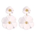 Bohemian white flower drop earrings with gold centers for a summer vacation look - White (A868)