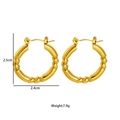 Golden geometric twisted hoop earrings for women, 2.5cm height with metallic texture - Spiral Twisted Hoop Style (N194)