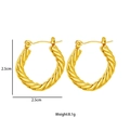 Classic 2.5cm golden twist rope hoop earrings with bold vintage textured metal design - Thick Twisted Rope Texture Style (N197)