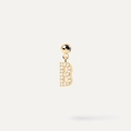 Boucle d'oreille dorée avec pendentif lettre B pavé de cristaux de zircone cubique blancs - Pendentif Seul (Sans Chaîne) / Or-B