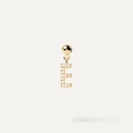 Golden micro-pave letter E pendant necklace with shimmering white zircon stones - Pendant Only (Without Chain) / Gold-E