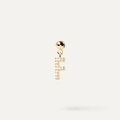 Golden DIY bubble letter F pendant with pave-set zircon stones on a minimalist background - Pendant Only (Without Chain) / Gold-F