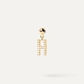 Custom 18K gold-plated bubble initial H pendant with sparkling zircon pave setting - Pendant Only (Without Chain) / Gold-H
