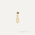 Modern bubble letter O stud earring in gold finish with sparkling pavé crystals - Pendant Only (Without Chain) / Gold-O