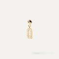 Minimalist 18K gold plated earring with sparkling zircon pavé crystal letter Q charm - Pendant Only (Without Chain) / Gold-Q